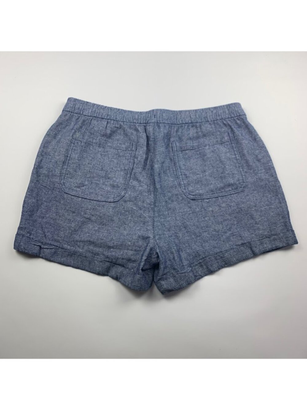 Old Navy Blue Chambray Linen Blend High Rise Pull On Shorts L - Picture 5 of 5